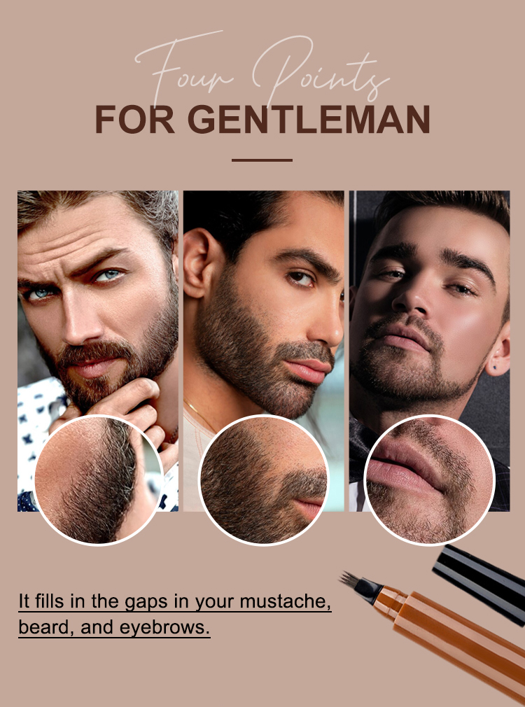🔥Waterproof Four-tip Beard and Eyebrow Pen✨